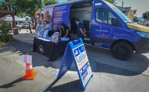 Mobile outreach vehicle stationed at TODEC Legal Center in Perris.