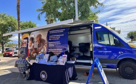 Mobile outreach vehicle stationed at TODEC Legal Center in Perris.
