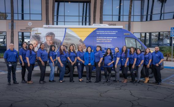 Our Community Outreach Branch team brings Medi-Cal, CalFresh, and CalWORKs assistance directly to the community with our mobile outreach van! We visit hospitals, schools, and local events to connect residents with vital services.  