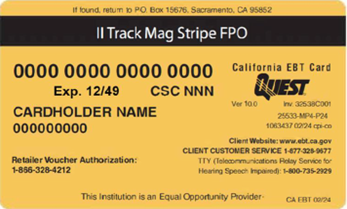 New EBT Chip Card (Back)