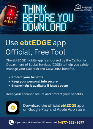 The ebtEDGE app is a tool the state of California recommends using to manage benefits such as CalFresh and CalWORKs assistance.